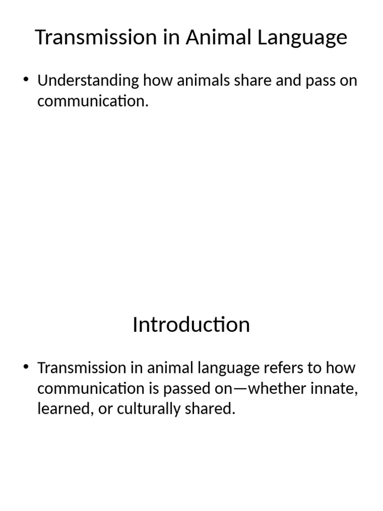 Animal Communication Transmission Methods | PDF
