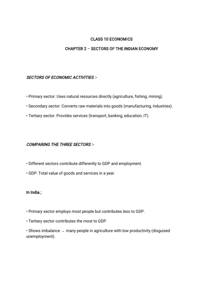 Sectors of the Indian Economy: Chapter 2 | PDF | Economies | Employment