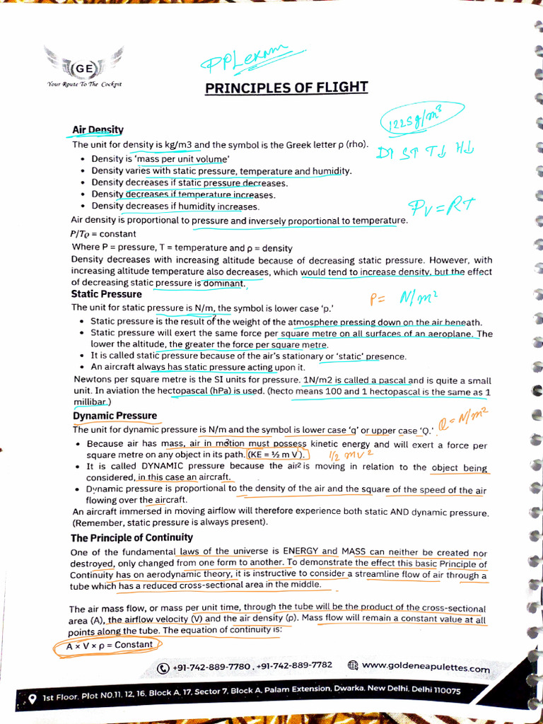 Principles of Flight Notes | PDF