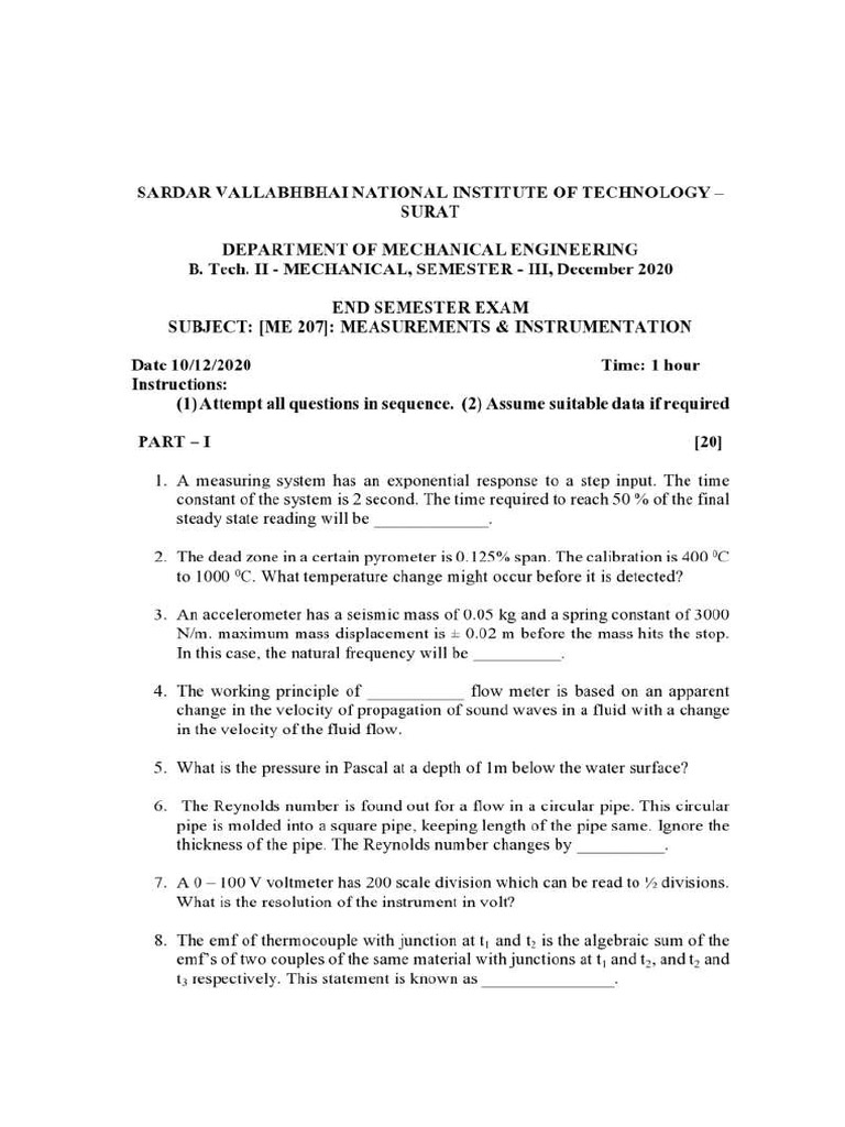 2020 M&i End Sem 3 | PDF
