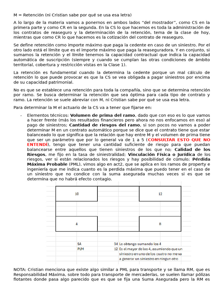 Conceptos Clave de Retención en Reaseguro | PDF | Reaseguro | Póliza de ...