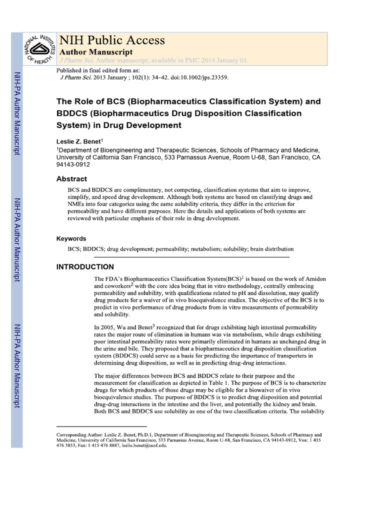 BCS and BDDCS in Drug Development | PDF | Drugs | Drug Development