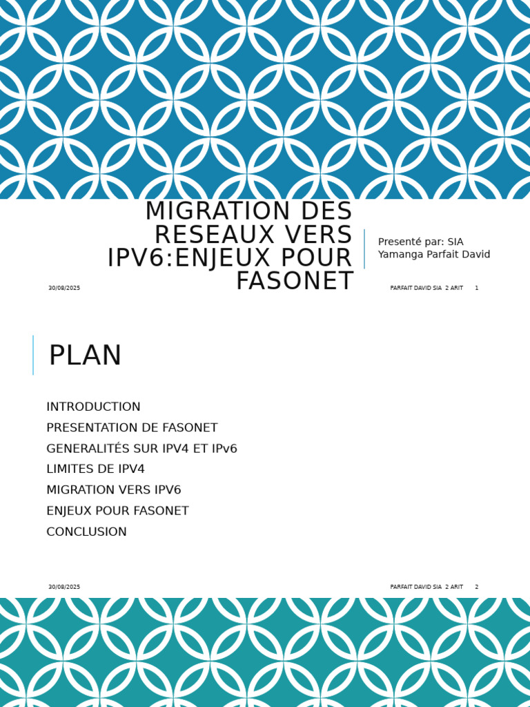 Migration IPv4 vers IPv6 : Enjeux Fasonet | PDF | I Pv6 | Adresse IP
