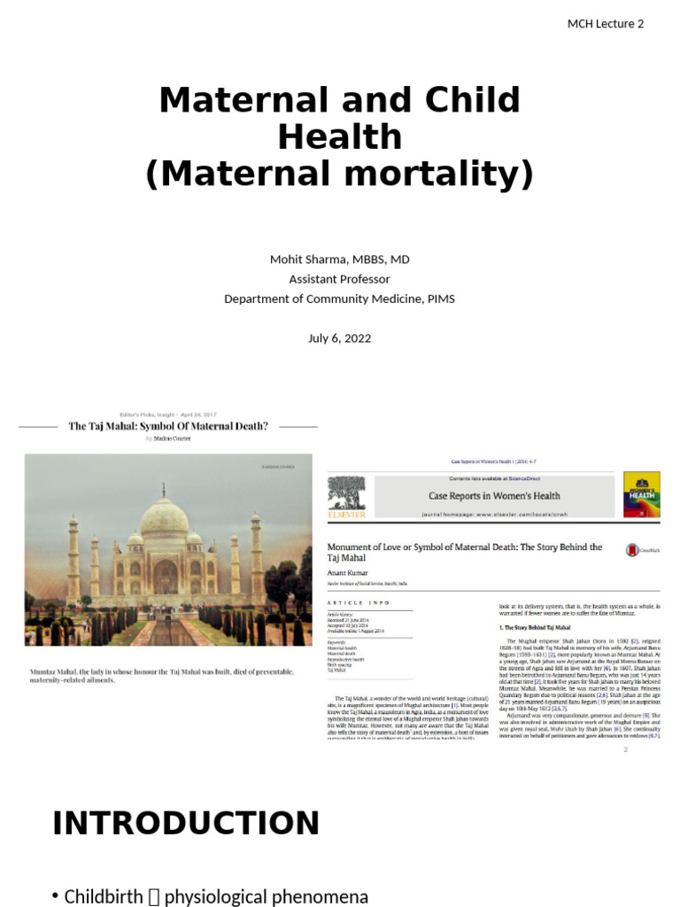 Maternal Mortality: Causes and Prevention | PDF | Maternal Death ...