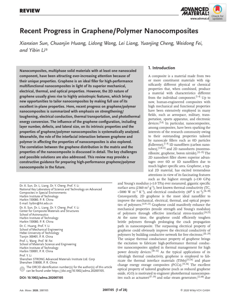 Revisão graphene polymer nanocomposites | PDF | Nanocomposite | Graphene