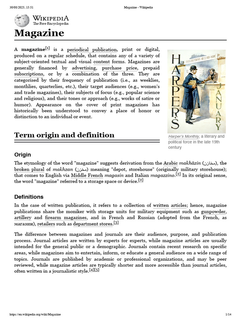 Overview of Magazine Types and History | PDF | Magazines
