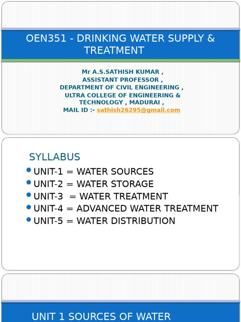 Water Sources and Supply Systems | PDF | Aquifer | Water