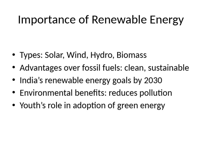 Importance of Renewable Energy | PDF