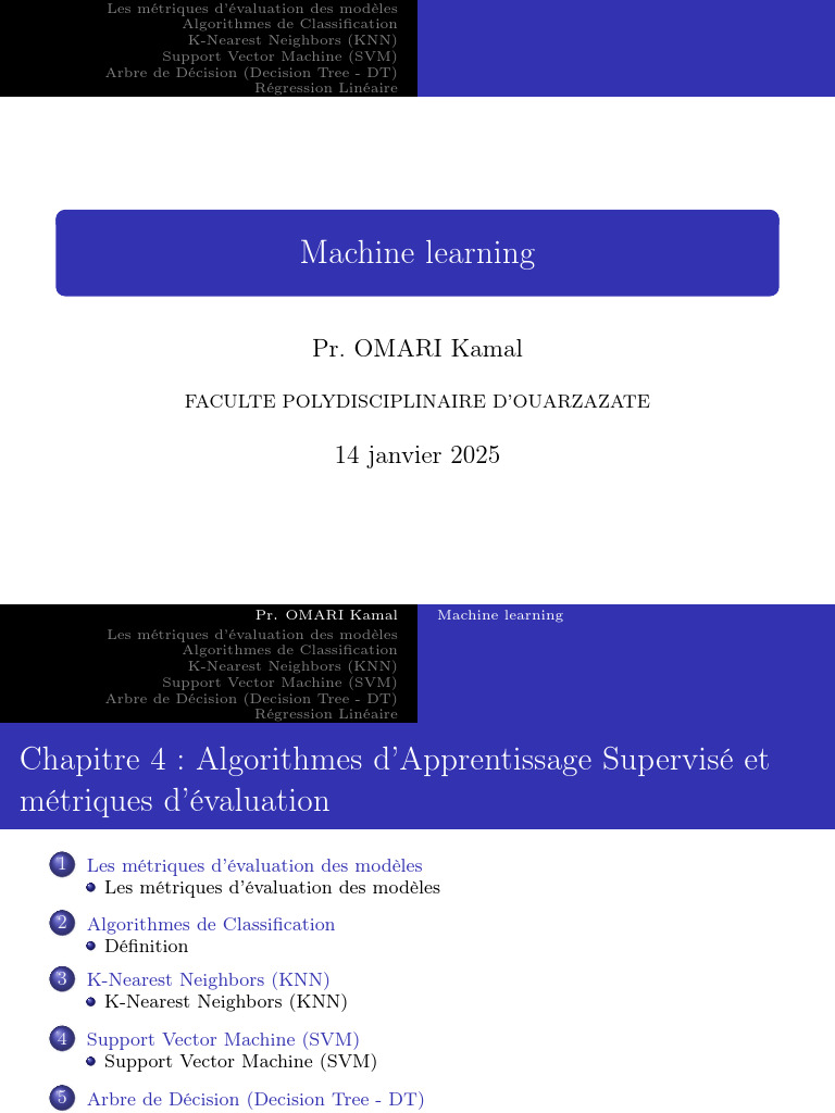 Évaluation des Modèles en Machine Learning | PDF | Machine à vecteurs ...