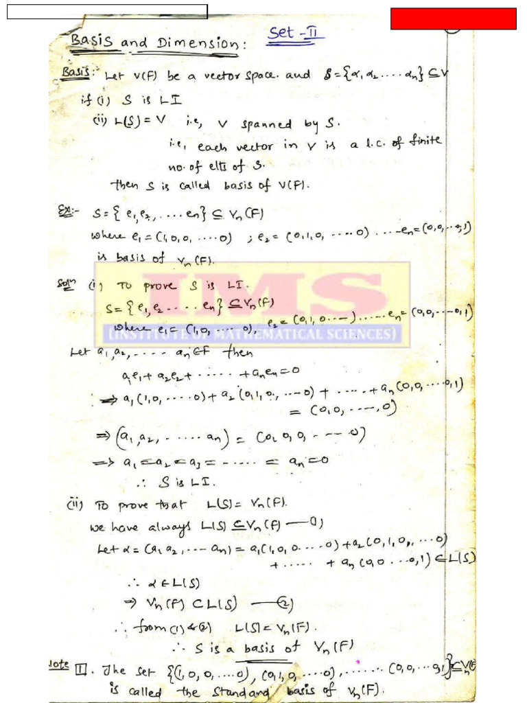 Sample Study Material From Linear Algebra Set-2 by WWW - Ims4maths ...