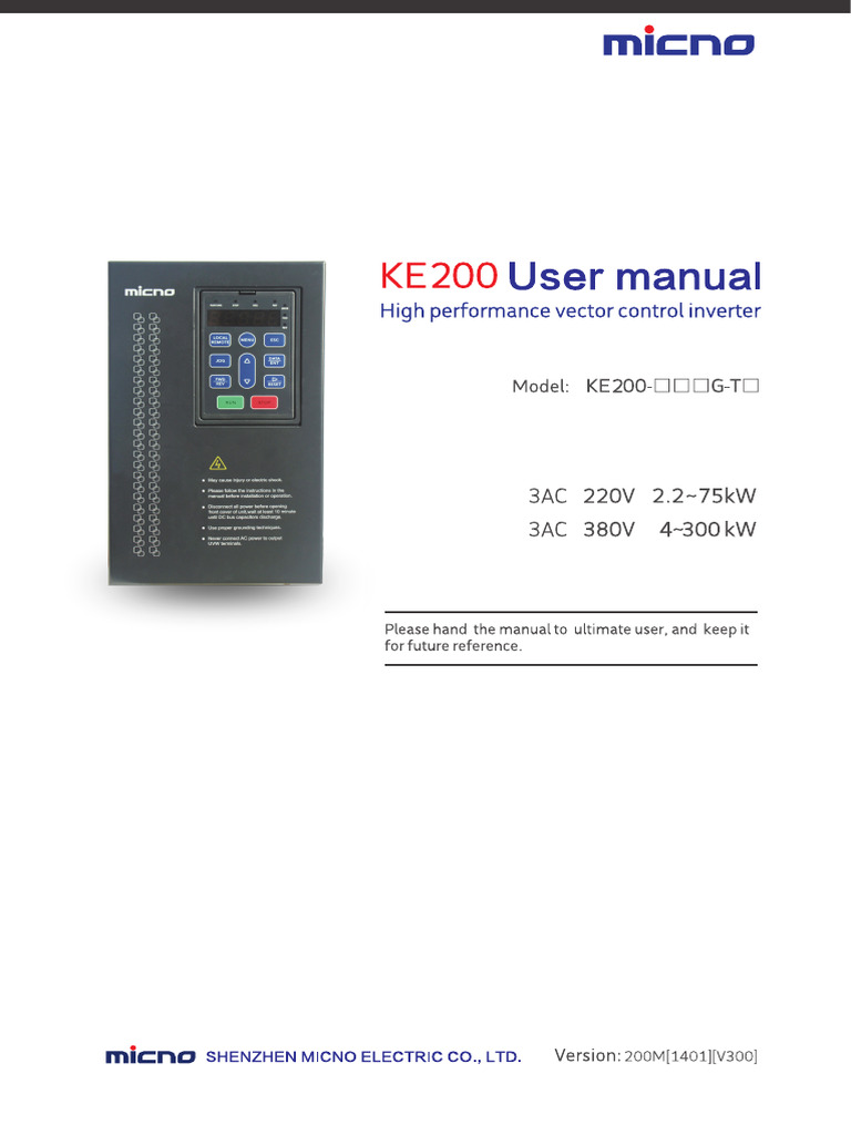 KE200 Inverter User Manual | PDF | Power Inverter | Power Supply