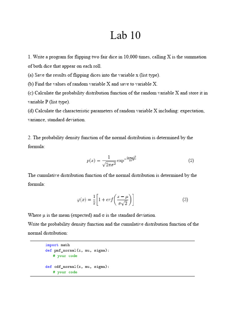 Dice Simulation and Data Analysis Lab | PDF