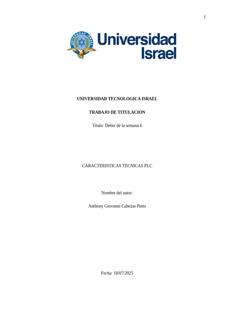 Deber Semana 6 PLC | PDF | Controlador lógico programable | Ciencias de ...