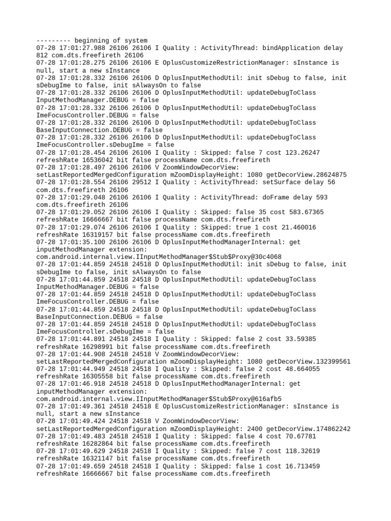 Free Fire App Crash Log Analysis | PDF | Computer Engineering ...