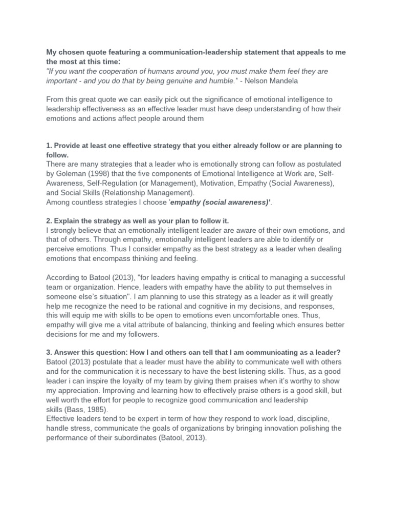 Empathy in Leadership Communication | PDF | Empathy | Emotions