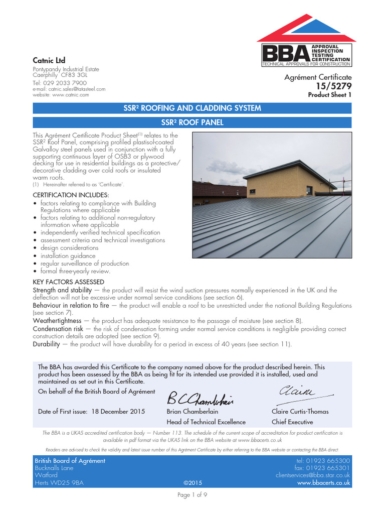 SSR2 Roof Panel Technical Approval Guide | PDF | Roof | Corrosion