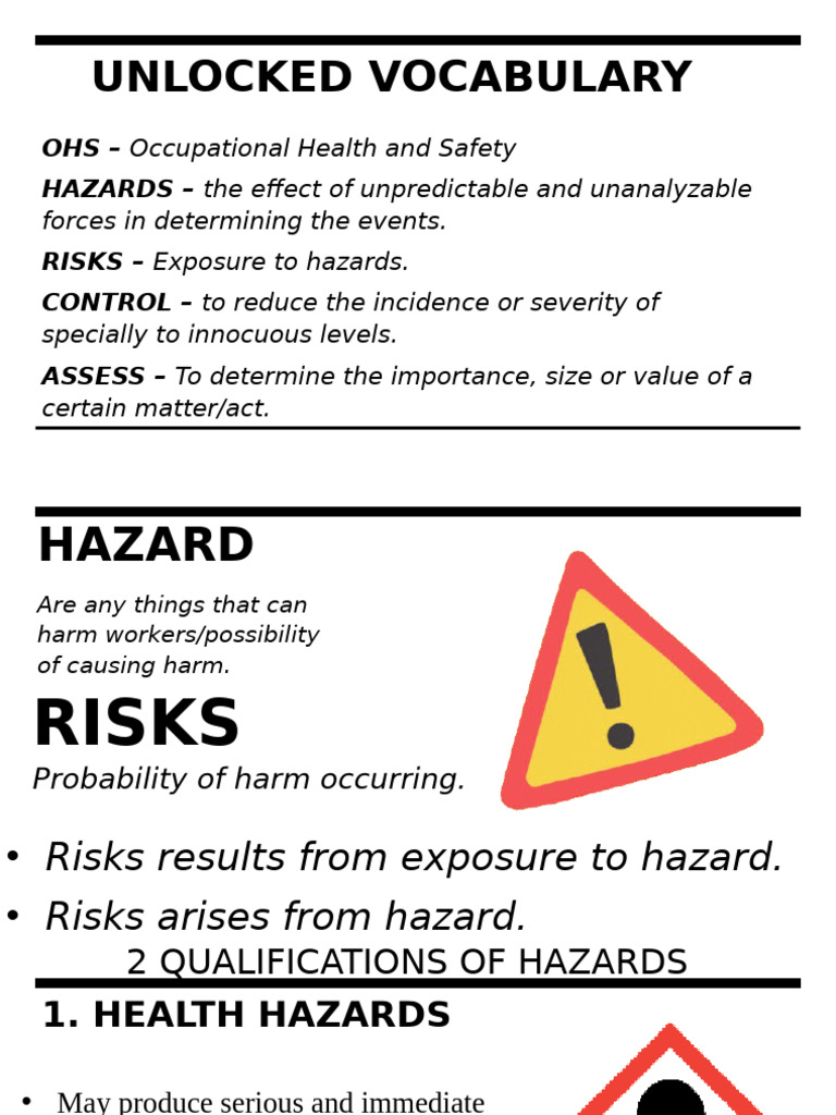 Common OHS Hazards, Risks, Ana It's Controls | PDF | Hazards ...