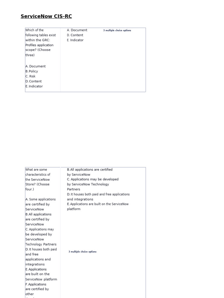 ServiceNow GRC Policy Exceptions Guide | PDF | Risk | Multiple Choice