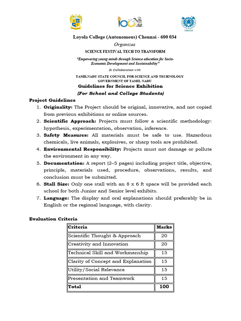 Guidelines for Science Exhibition | PDF | Science | Scientific Method