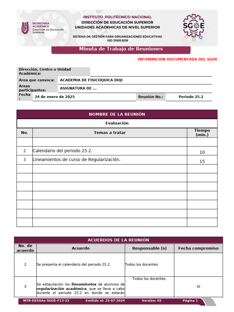Formato Minuta Machote | PDF