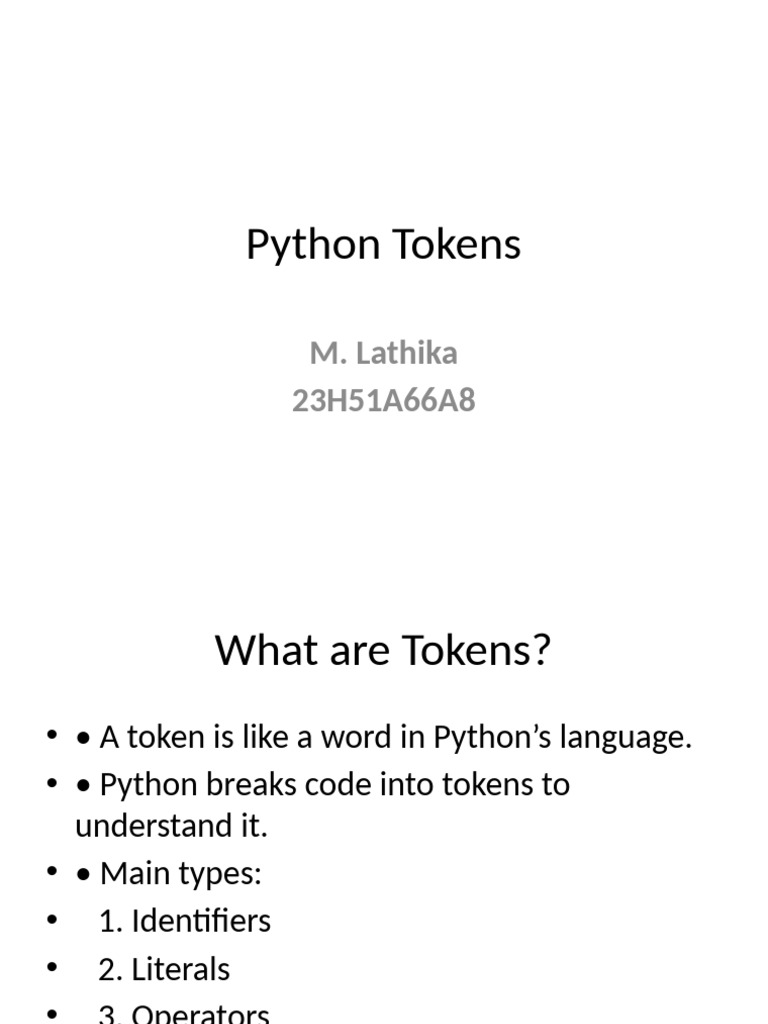Understanding Python Tokens | PDF