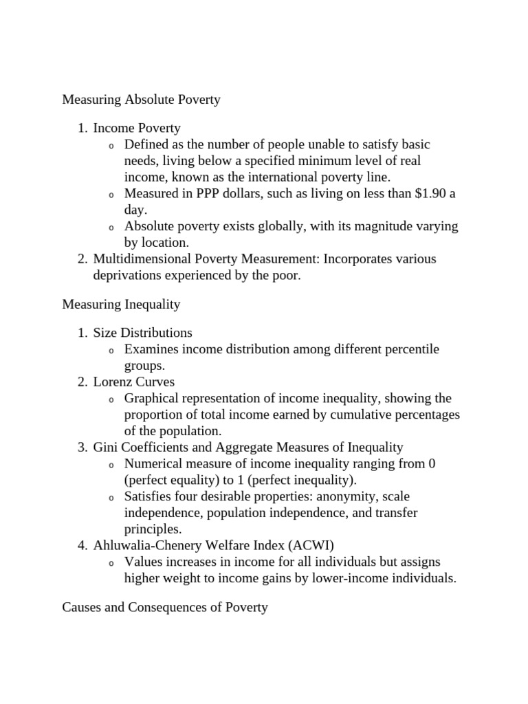 Measuring Absolute Poverty | PDF | Income Distribution | Economic ...