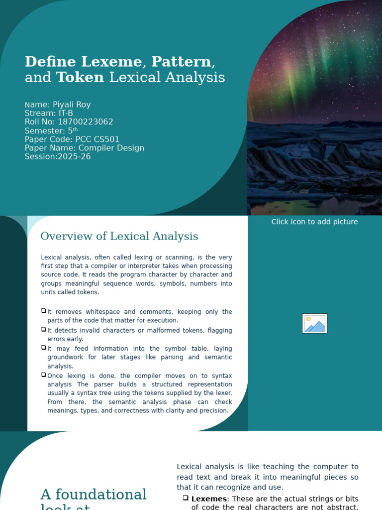 Lexemes, Tokens, and Patterns in Compilers | PDF | Implementation ...
