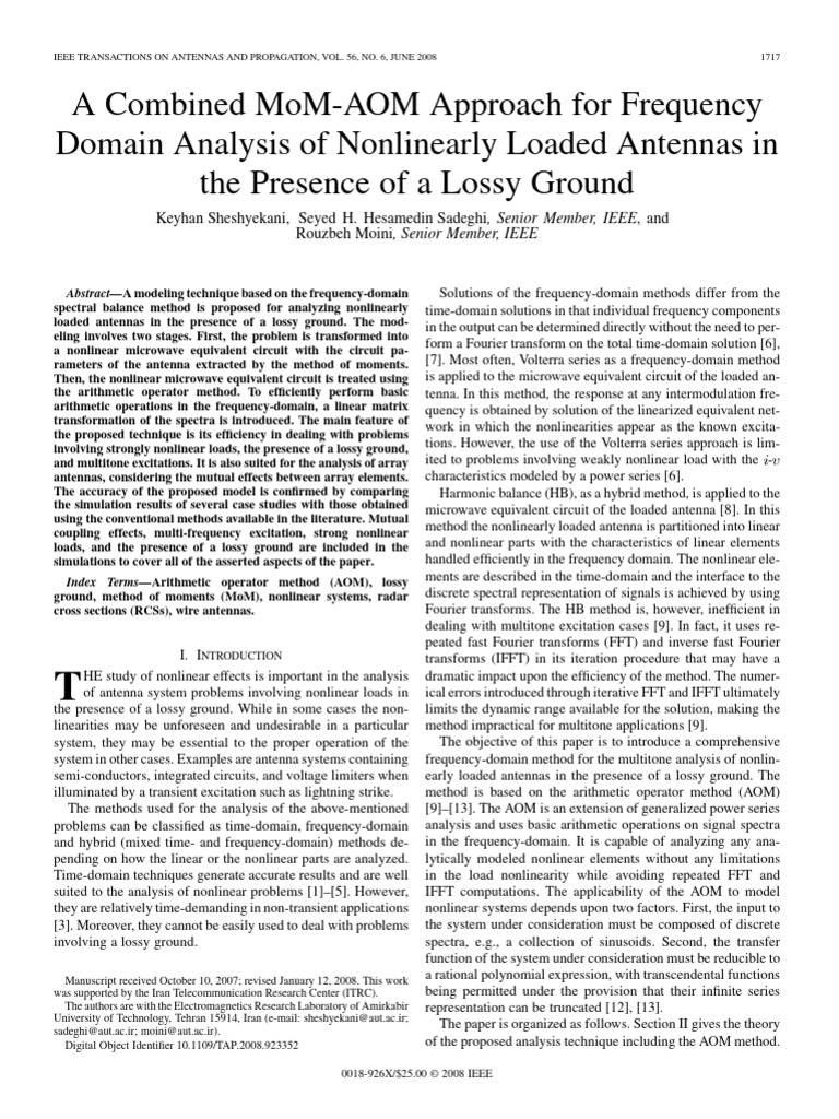 A Combined MoM-AOM Approach For Frequency Domain Analysis of ...