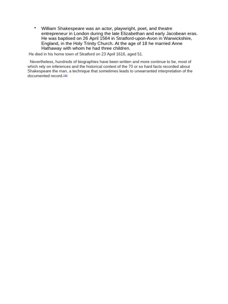 William Shakespeare Was An | PDF
