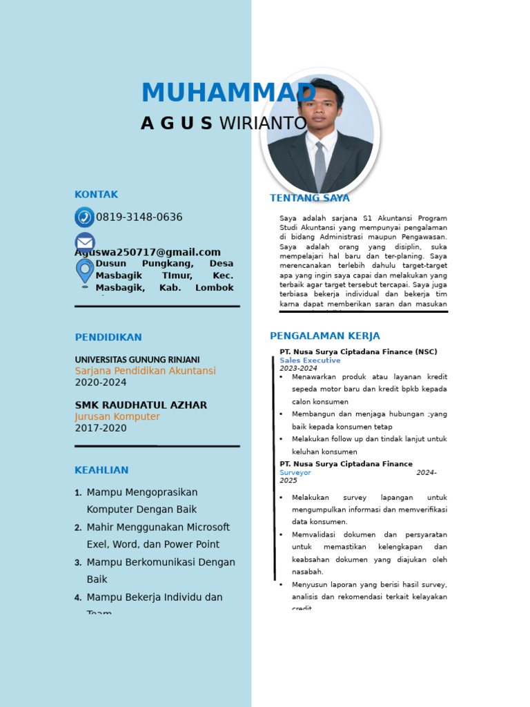 CV M. Agus | PDF