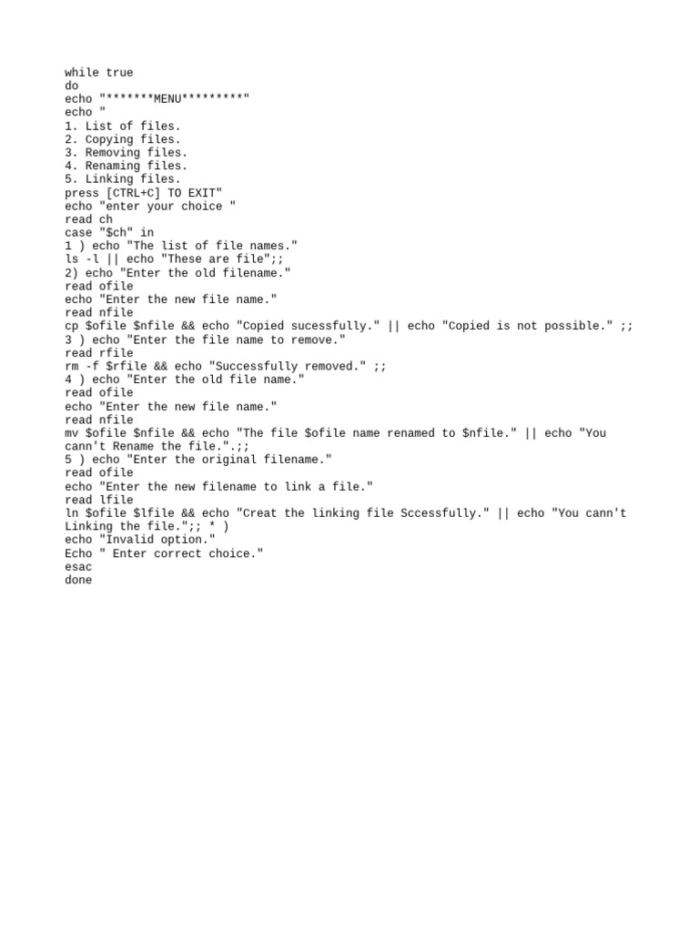 File Management Menu Script | PDF