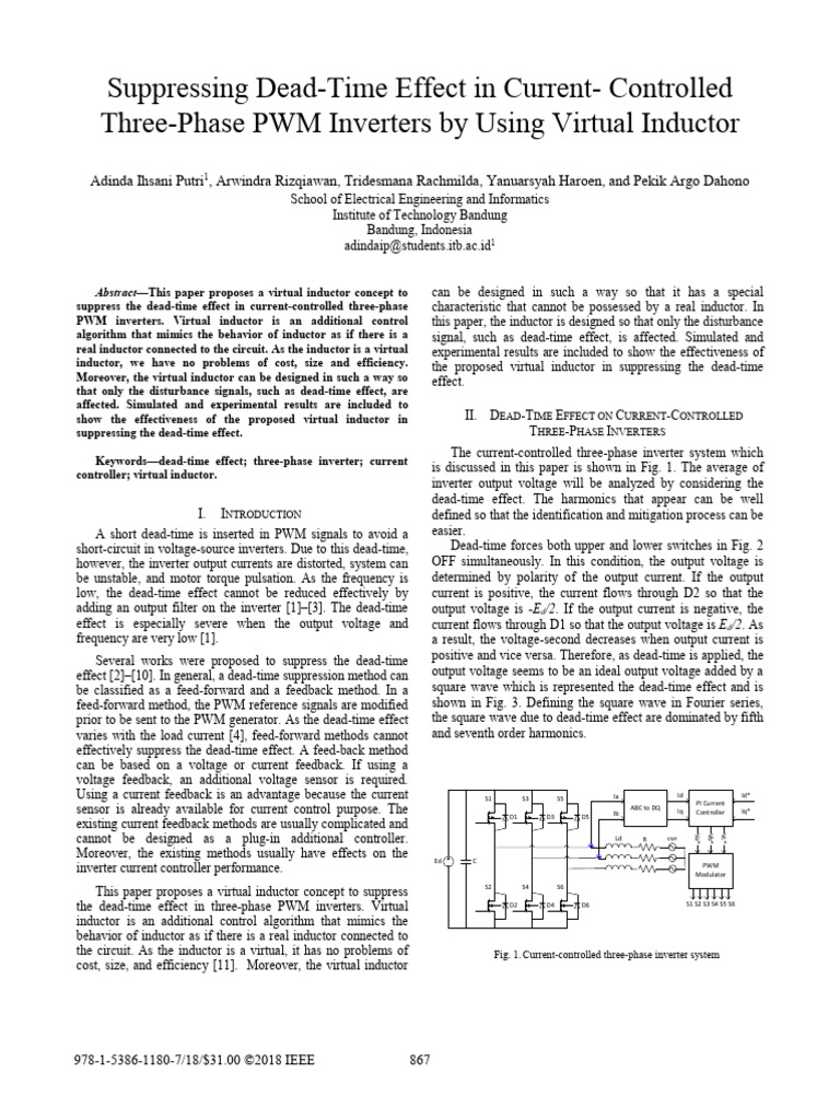 Virtual Inductor for Dead-Time Suppression | PDF | Power Inverter ...