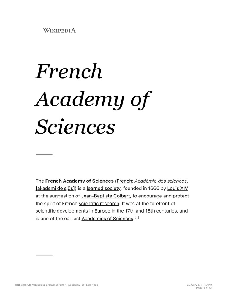 French Academy of Sciences - 4 | PDF | Science