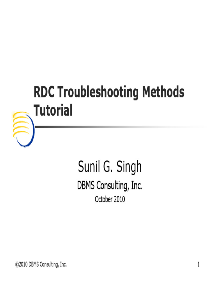 RDC Troubleshooting Techniques Guide | PDF | Relational Database ...