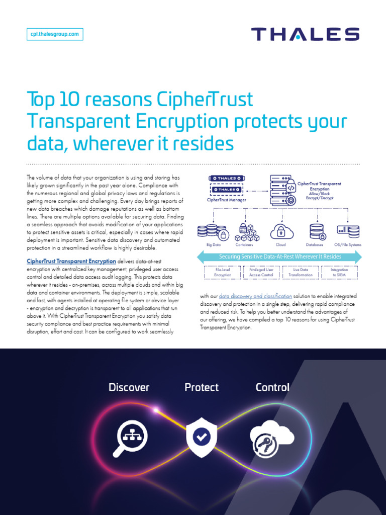 Top 10 Benefits of CipherTrust Encryption | PDF | Encryption | Security