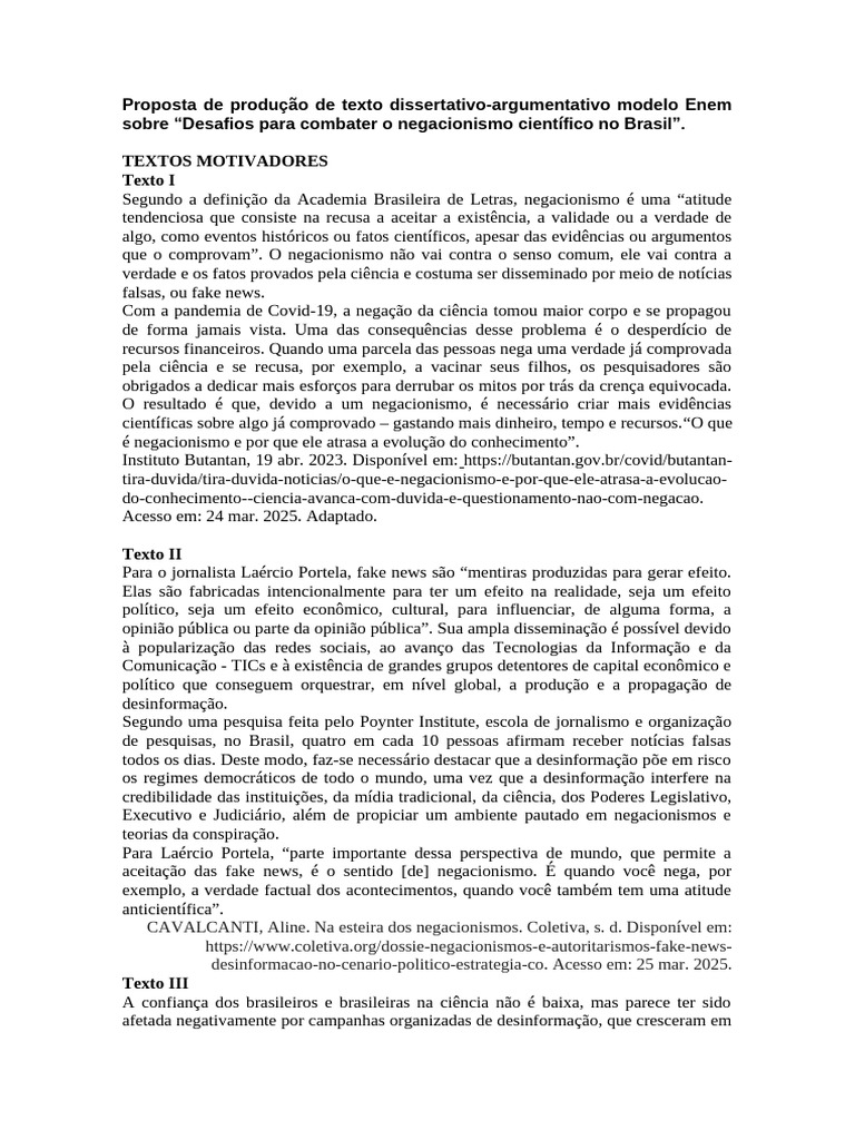 Combate ao Negacionismo Científico no Brasil | PDF | Science