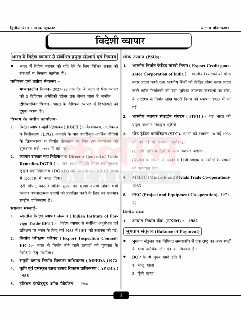 Videshi Vyapar | PDF