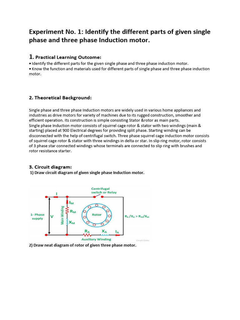 Induction Motor Parts and Testing Methods | PDF | Electric Motor ...