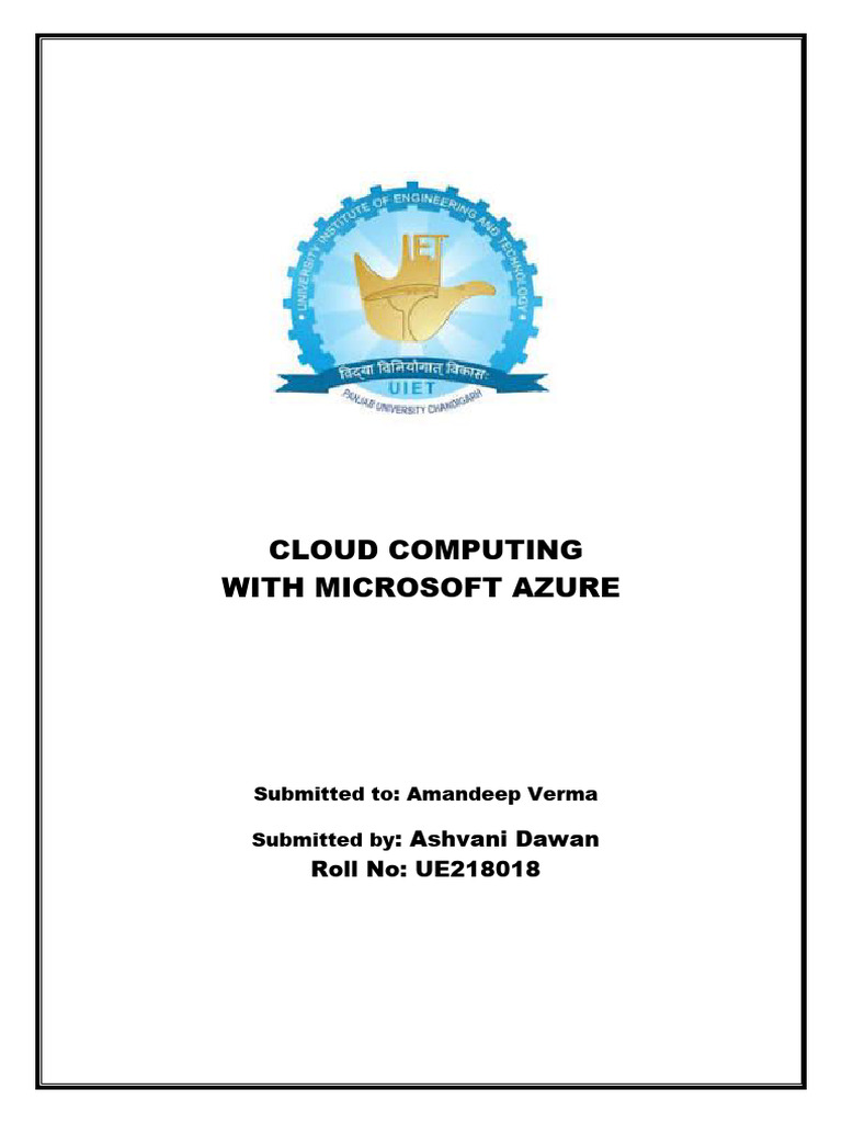 Cloud Computing With Microsoft Azure Ue218018 | PDF | Microsoft Azure ...