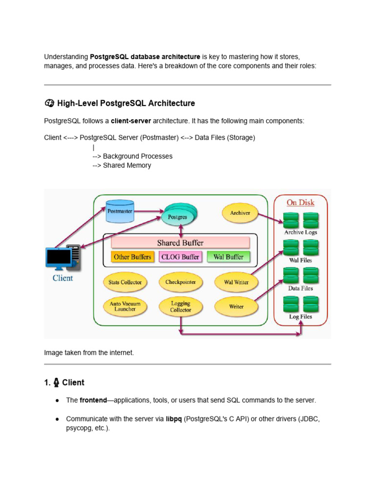 PostgreSQL Database Architecture Overview | PDF | Postgre Sql ...