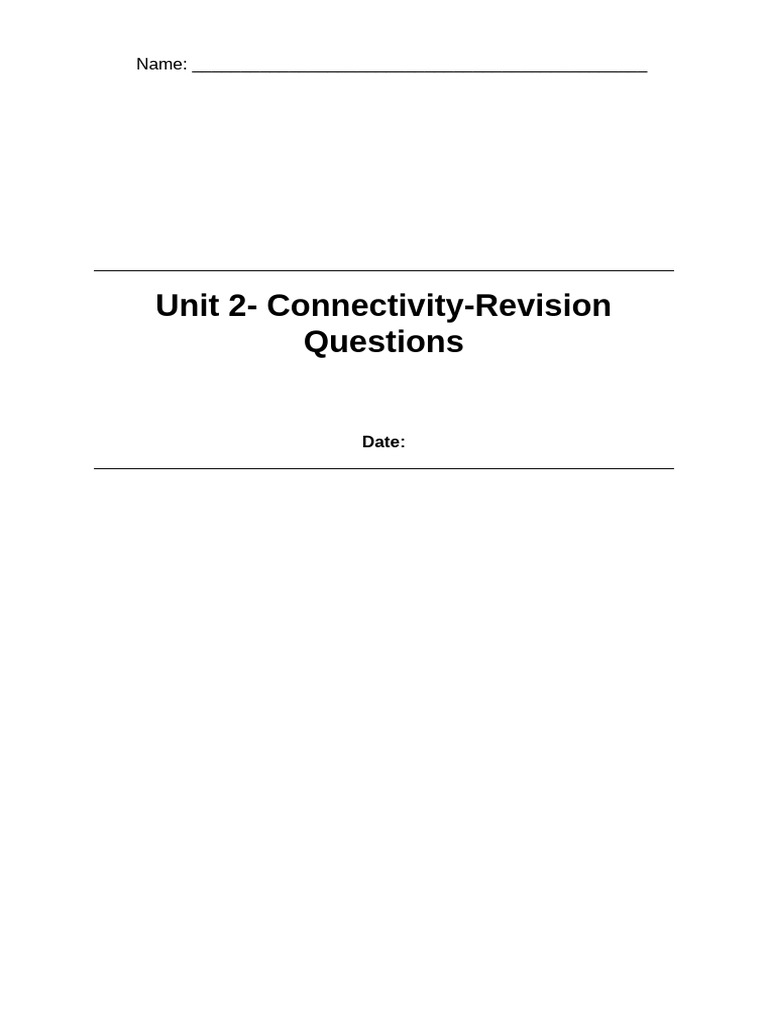 Connectivity Revision Questions Guide | PDF | Local Area Network ...