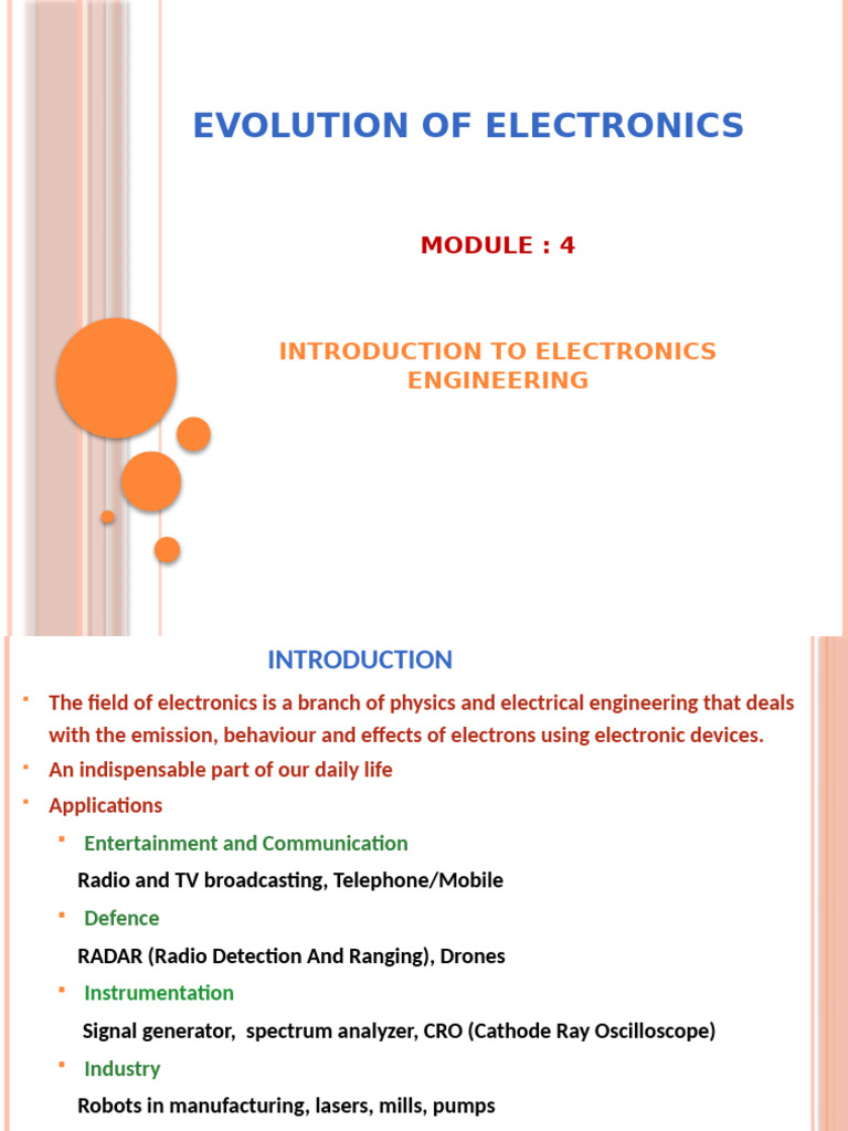 Evolution of Electronics Engineering | PDF | Vacuum Tube | Integrated ...