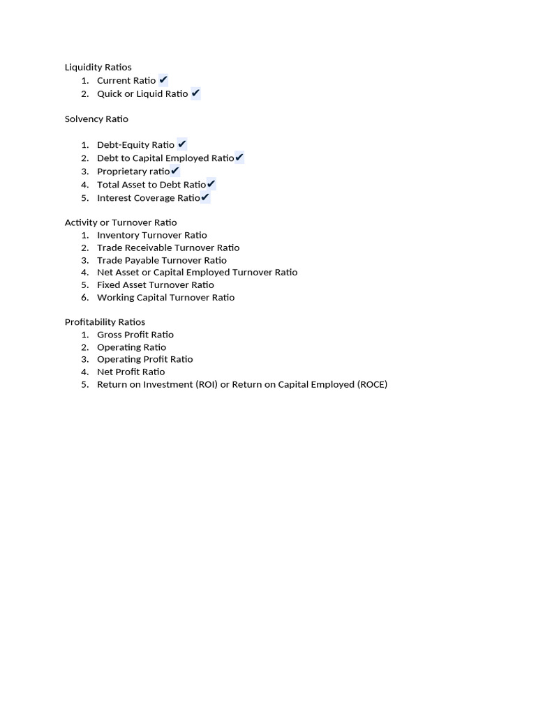 Liquidity Ratios | PDF