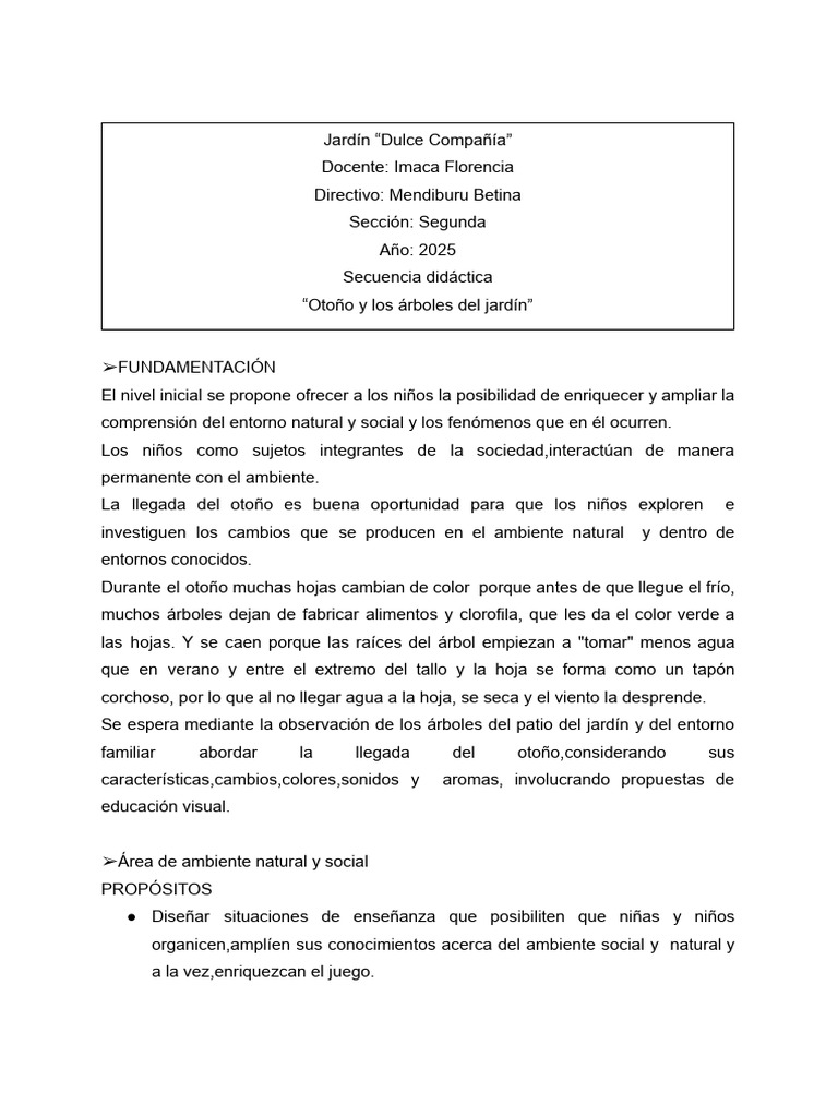 Otoño y Aprendizaje en el Jardín Infantil | PDF | Hoja | Educación de ...
