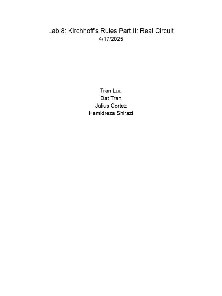 Kirchhoff's Rules in DC Circuit Analysis | PDF | Electrical Network ...