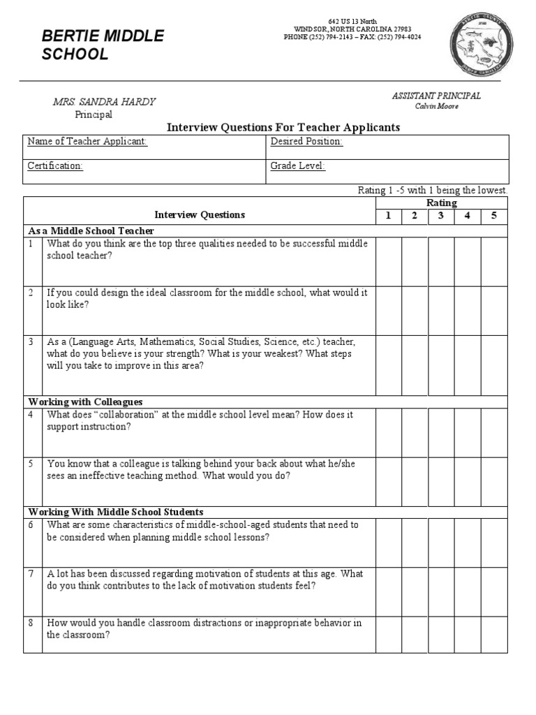 Interview Questions For Teacher Applicants | PDF | Teachers | Classroom