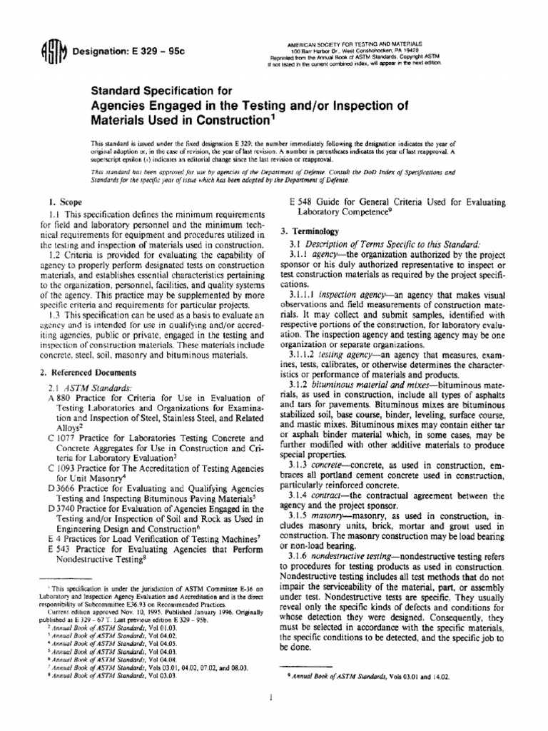 E 329 - 95c | PDF