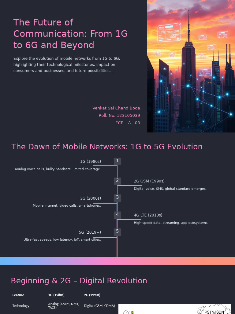 Evolution of Mobile Networks: 1G to 6G | PDF | 3 G | 4 G