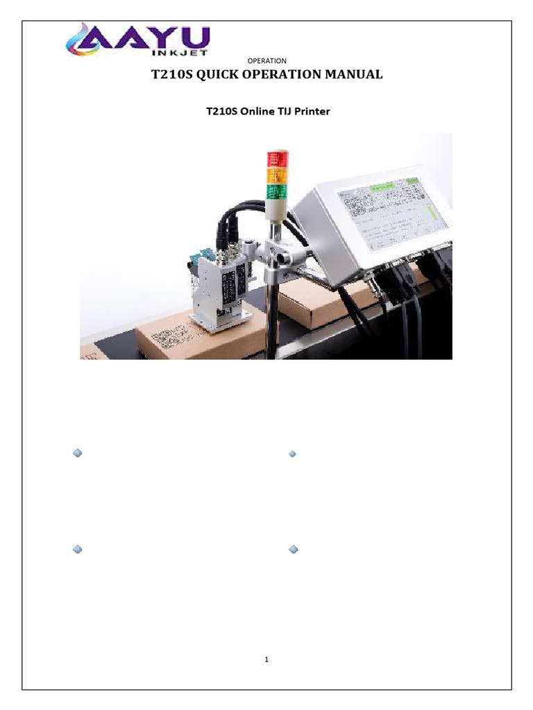 T210S Online TIJ Printer Manual | PDF | Printer (Computing) | Barcode