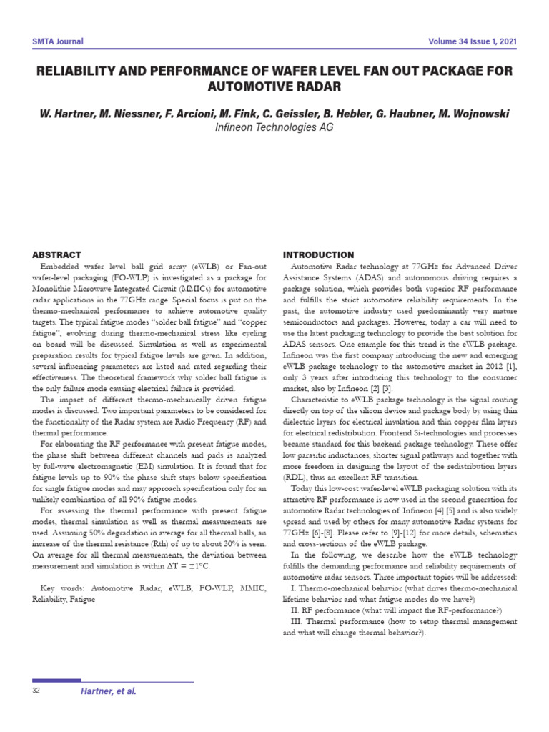 Automotive Radar eWLB Package Reliability | PDF | Fatigue (Material ...